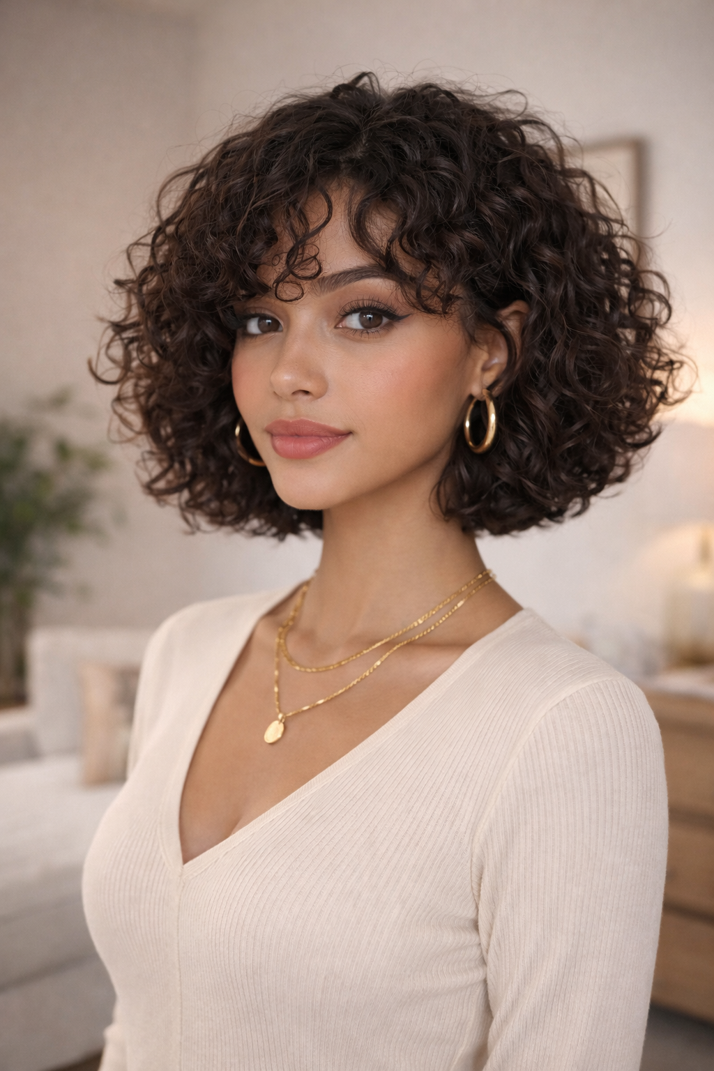 Curly bob haircut